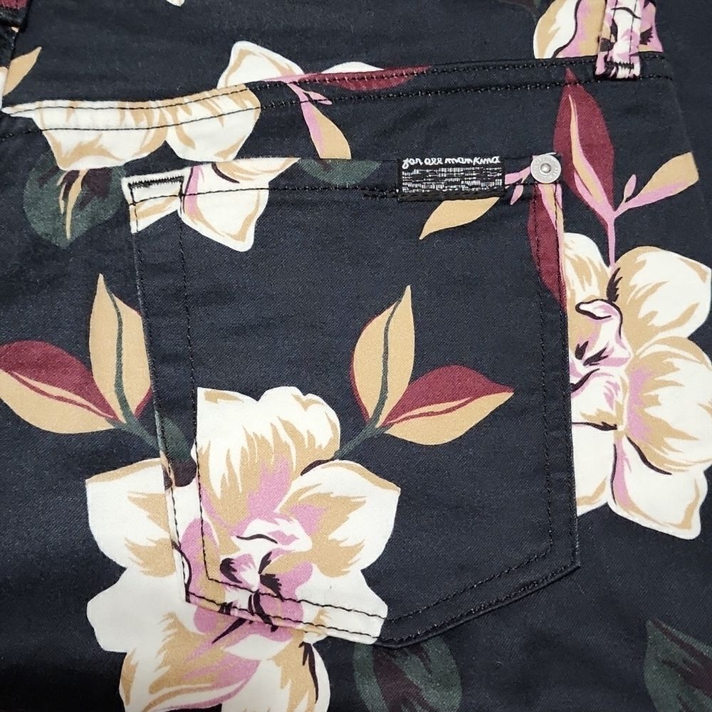 7 for all mankind Navy Blue Floral spring Print Ankle Skinny Jean - Picture 12 of 16